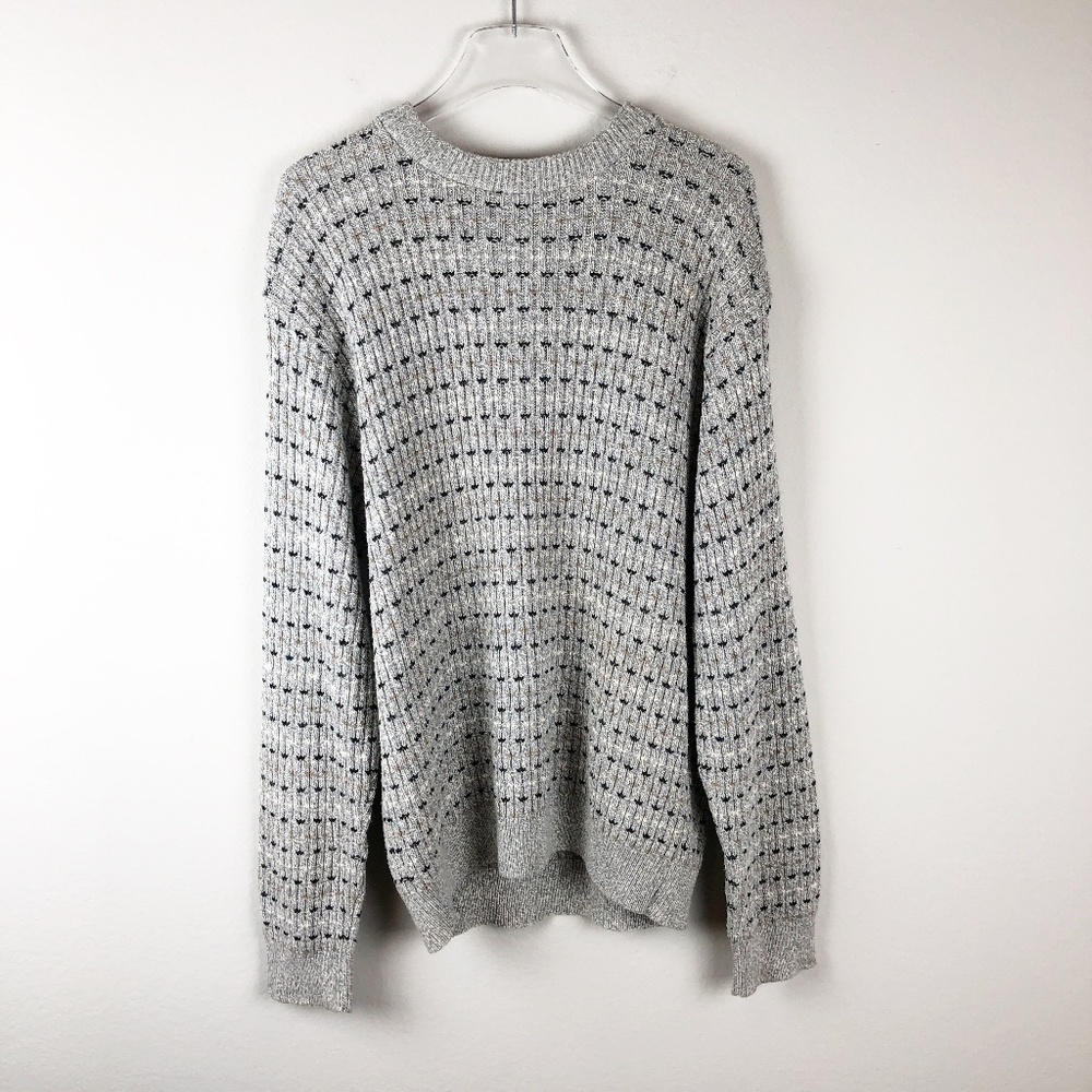 Oscar de la Renta Gray Knit Pullover Sweater (L)